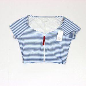 Tory Burch Sport Swim Zip Front Sport Top Sunny